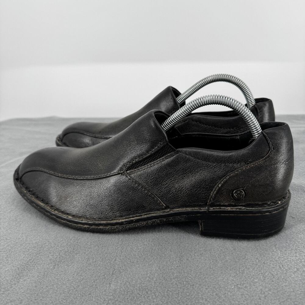 Born Omaha Distressed Black Brown Leather Slip On Loafers Men‎ 8.5 Casual